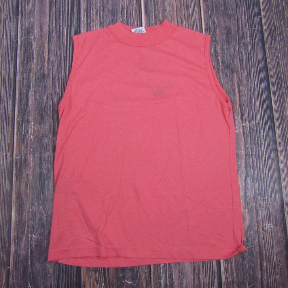 Simply Basic Womens Large Pink Sleeveless Tank Top Crew Neck Vintage Made USA